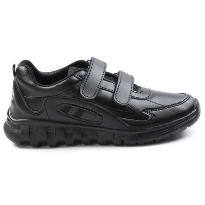 Force 10 Black Velcro Uniform School Shoes Size 2-5 For Kids 9906-02T By Liberty