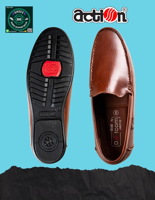 Action Dotcom DRIVE-41 Men's Brown Synthetic Leather Slip-On Formal Shoe's
