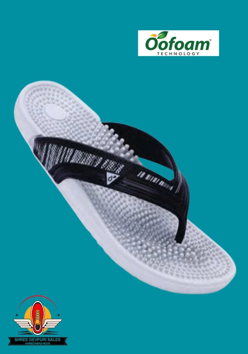 OOFOAM Medifit Men's L Grey Soft EVA Rubber Slip-On Indoor Outdoor Formal Slipper For All Season