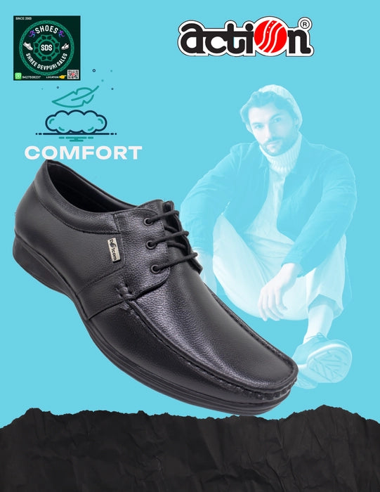 Action Dotcom OFFICE-44 Men's BLACK Synthetic Leather Slip-On Formal Shoe's