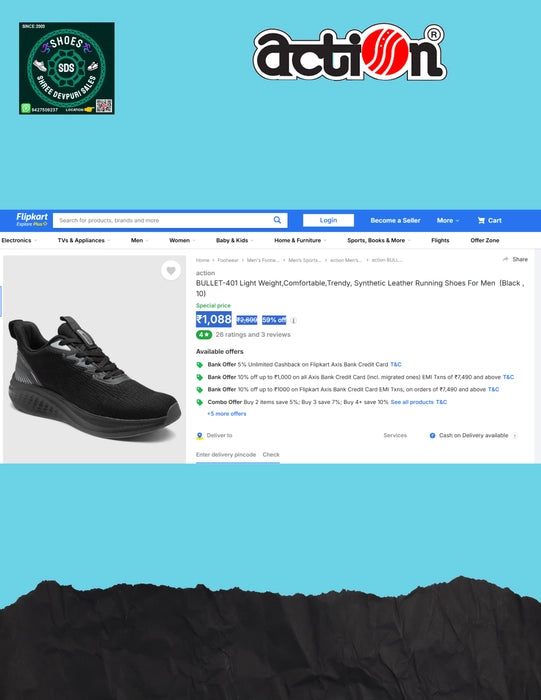 BULLET-401 Light Weight,Comfortable,Trendy, Synthetic Leather Running Shoes For Men