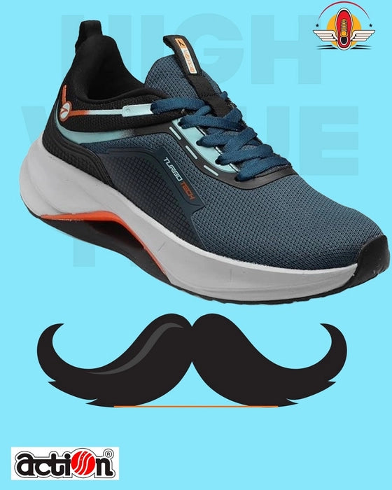 Action|BULLET-218 T BLUE Size 6-10|Stylish|Lightweight|Comfortable|Sports|Running Shoes|for Men