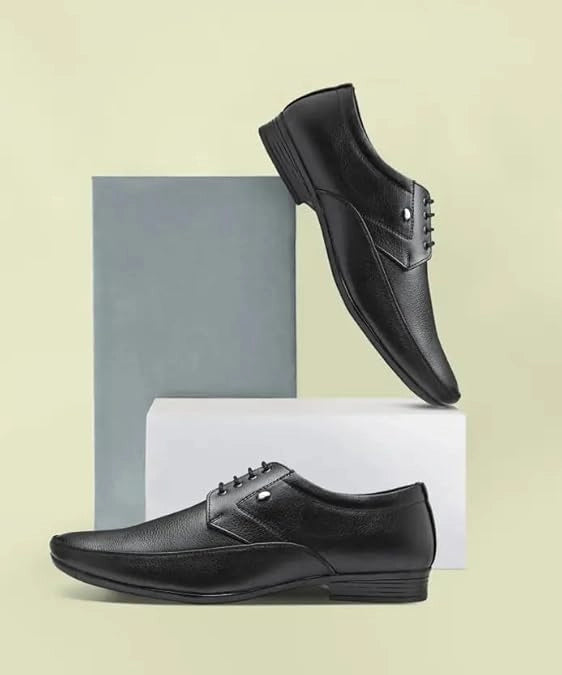 Action Dotcom OFFICE-52 BLACK Size 6-10 Stylish & Comfortable Office Formal Shoes Foe Men