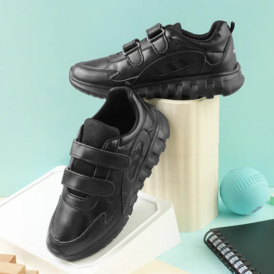 Force 10 Black Velcro Uniform School Shoes Size 2-5 For Kids 9906-02T By Liberty