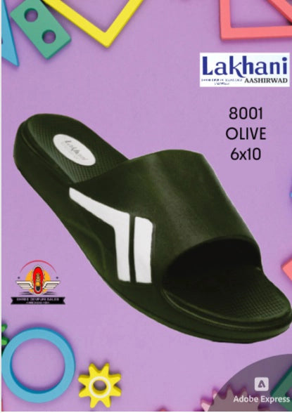 LAKHANI 8001 Men's black Size 6-10 Soft EVA Rubber Slip-On Indoor Outdoor Formal Slipper For All Season