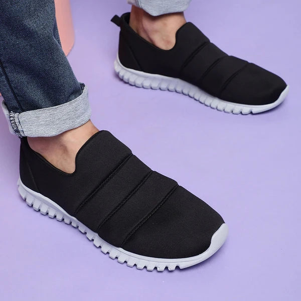 LIBERTY FORCE 10 MONTES-11 COLOUR BLACK SPORTS RUNNING NON LACING SHOES