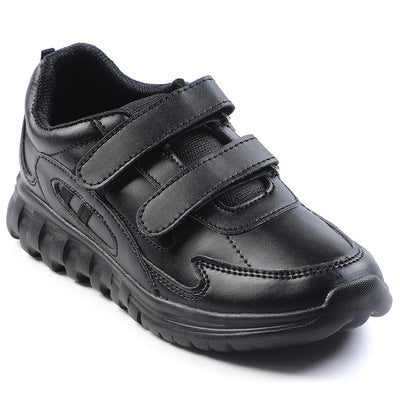 Force 10 Black Velcro Uniform School Shoes Size 2-5 For Kids 9906-02T By Liberty