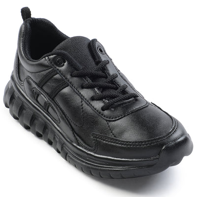 Force 10 Black Lacing Uniform School Shoes Size 2-5 For Kids 9906-02T By Liberty