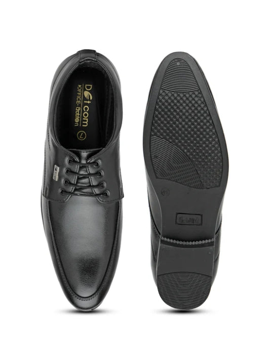 Action Dotcom OFFICE-252 BLACK Size 6-10 Stylish & Comfortable Office Formal Shoes For Men
