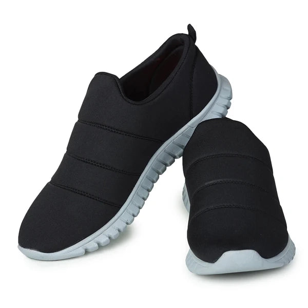 LIBERTY FORCE 10 MONTES-11 COLOUR BLACK SPORTS RUNNING NON LACING SHOES