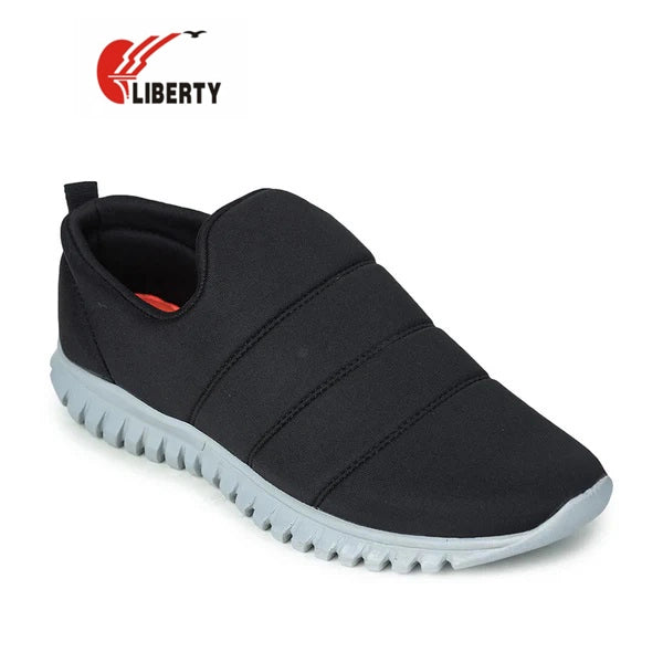 LIBERTY FORCE 10 MONTES-11 COLOUR BLACK SPORTS RUNNING NON LACING SHOES