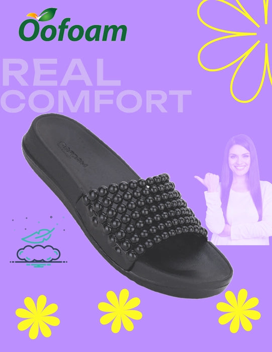 Oofoam women slippers Ofm-342 BLACK Eva Soft Slipper