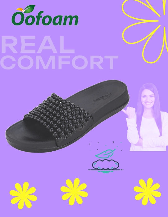 Oofoam women slippers Ofm-342 BLACK Eva Soft Slipper